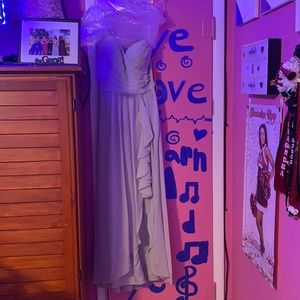 Size L star box prom Strapless silver dress